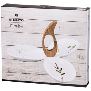 Менажница 'Meadow' 3 секции с деревянной ручкой 2