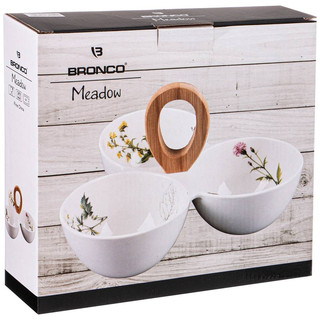 Менажница 'Meadow' 3 секции с деревянной ручкой 2