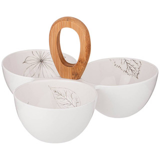 Менажница 'Meadow' 3 секции с деревянной ручкой 4