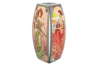 Ваза 1,5 л 11*11*21 см 'Времена года' квадрат, NEW BONE CHINA  1