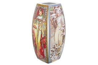 Ваза 1,5 л 11*11*21 см 'Времена года' квадрат, NEW BONE CHINA  4