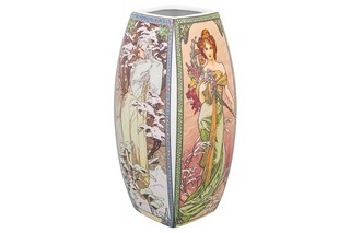 Ваза 1,5 л 11*11*21 см 'Времена года' квадрат, NEW BONE CHINA  5