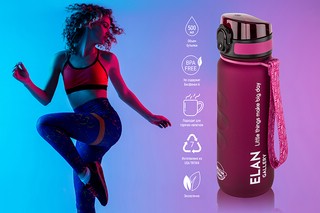 Бутылка для воды 500 мл 6,5*6,5*23 см 'Style Matte' с углублениями д/пальцев, бургундия 10