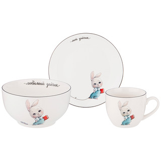 Набор посуды 'Мой зайчик' 3 предмета: салатник 470 мл, тарелк...