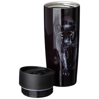 Термокружка 'Черная пантера' с кнопкой-стоппером, 380 мл, колба нержавеющая сталь 2
