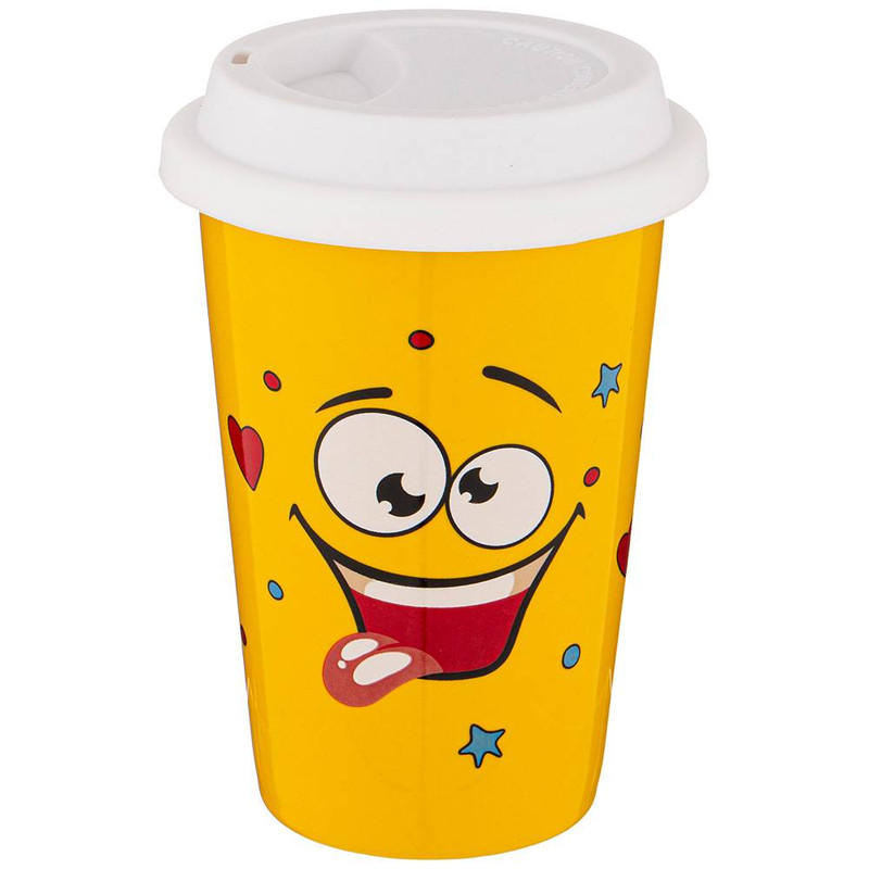 Кружка 'Smile' 400 мл, с крышкой