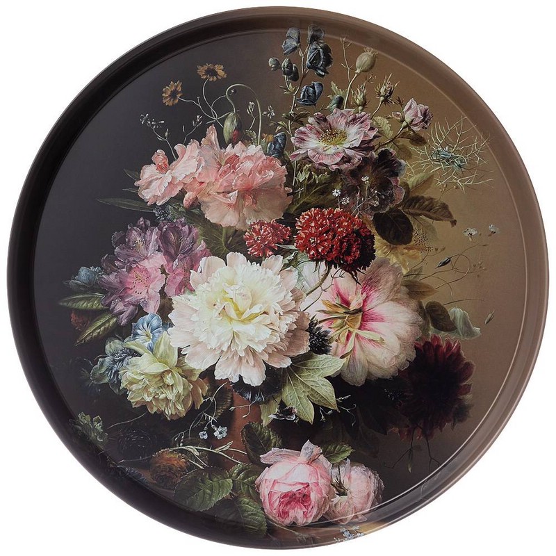Поднос сервировочный 'Still Life' d 33 см (цветы)