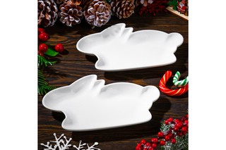 Набор 2 блюд 19*12*2,4 см 'Кролики'  5