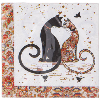 Салфетки бумажные 'Парижские коты' 33х33 см, 3 слоя 1