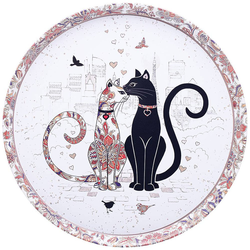 Поднос сервировочный 'Парижские коты' d 33 см