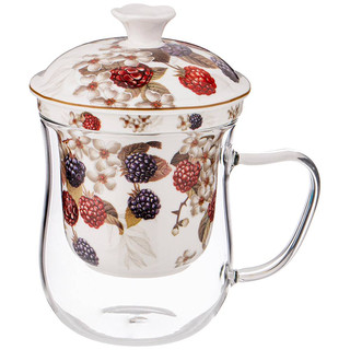 Кружка стеклянная с ситом 'Ежевика' 350 мл