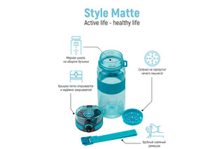 Бутылка для воды 650 мл 'Water Balance' бирюза 4