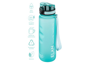 Бутылка для воды 1000 мл 'Style Matte' с углублениями д/пальцев, аквамарин