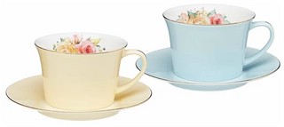 Чайный набор 'Времена года' на 2 персоны, 4 предмета (голубой...