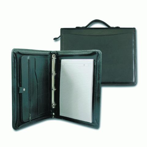 Папка из кожзама на молнии, черная Alliance, цвет черный