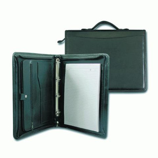 Папка из кожзама на молнии, черная Alliance, цвет черный