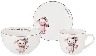 Набор посуды 'Моя зайка', 3 предмета, детский 1