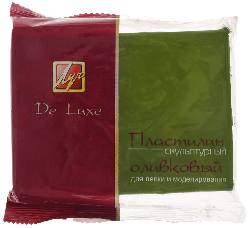 Пластилин скульптурный Луч 'De Luxe', цвет: оливковый, 300 г