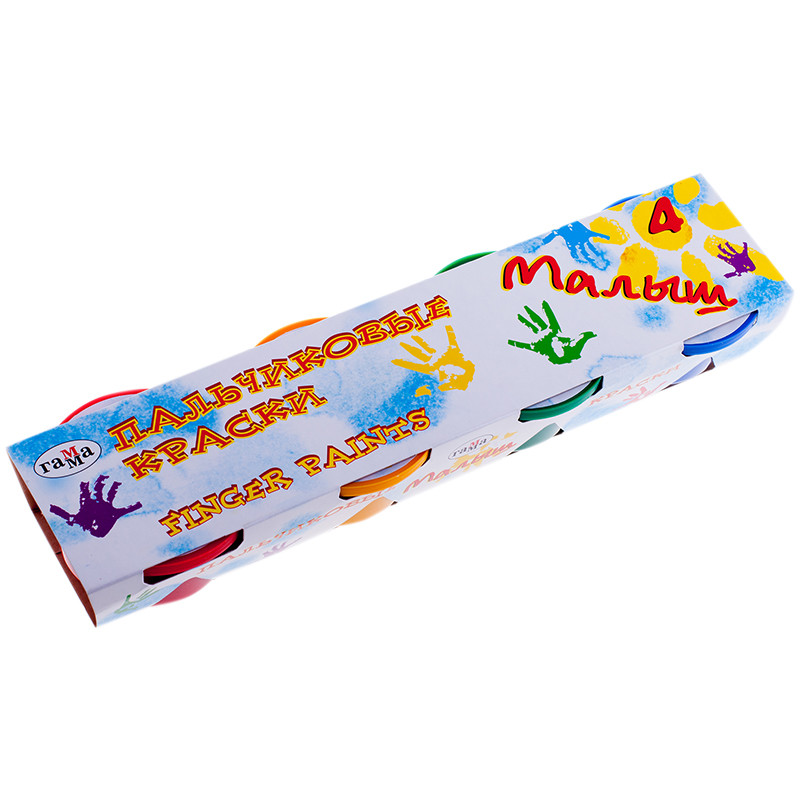 Набор красок для рисования пальцами 'Малыш', 4 цвета Гамма