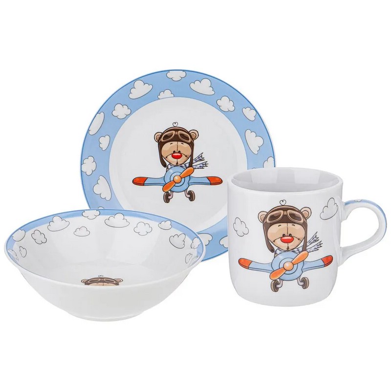 Набор посуды 'Летчик' 3 предмета, детский