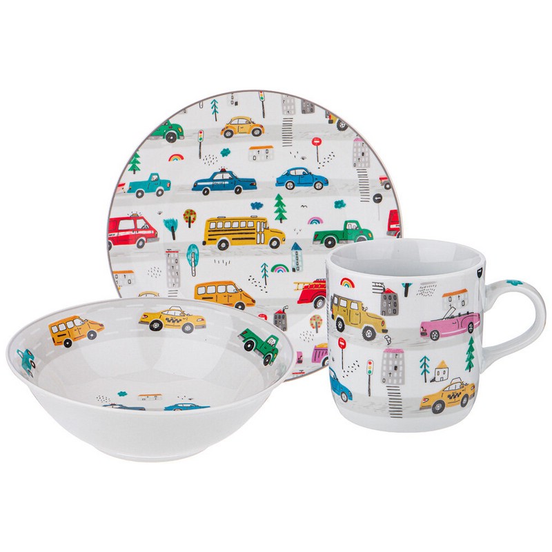 Набор посуды 'Машинки' 3 предмета, детский