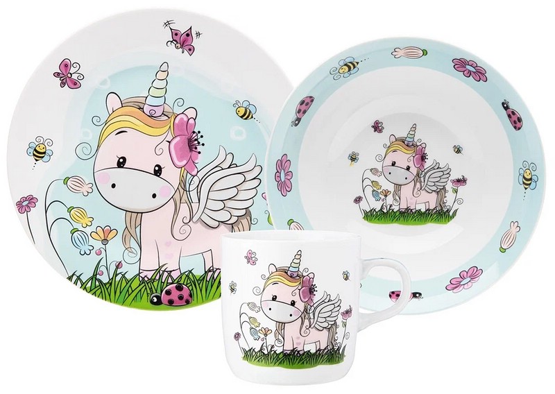 Набор посуды 'Единорог' 3 предмета, детский