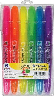 Набор текстовыделителей Crown Multi Hi-Lighter Aroma, 207920, 6 цветов