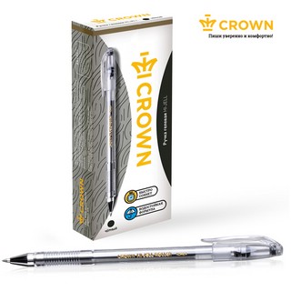 Ручка гелевая 0.5 мм, черная, Crown Hi-Jell 7
