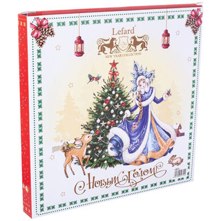 Тарелка обеденная 'Дед Мороз и Снегурочка' 27 см, красная 2