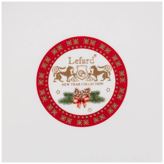 Тарелка обеденная 'Дед Мороз и Снегурочка' 27 см, красная 3