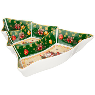 Менажница-елка 'Дед Мороз' 25 см, зеленая 2