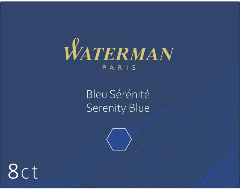 Стандартные картриджи с синими чернилами для перьевой ручки Waterman, Serenity Blue