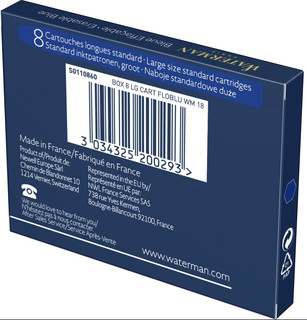 Стандартные картриджи с синими чернилами для перьевой ручки Waterman, Serenity Blue 5