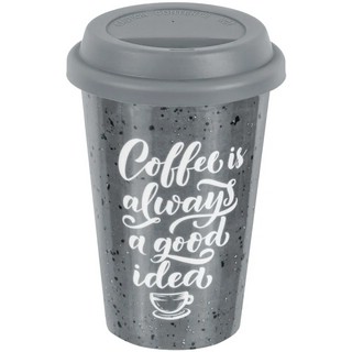 Стакан 400 мл 'Графит' для чая/кофе, силиконовая крышка