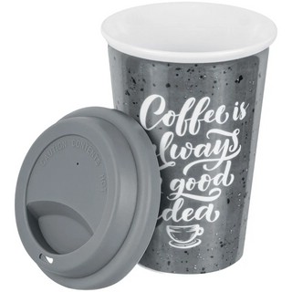 Стакан 400 мл 'Графит' для чая/кофе, силиконовая крышка 4