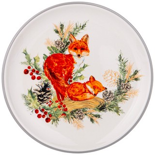 Тарелка закусочная 'С Новым Годом!' Лисички, 21 см 1