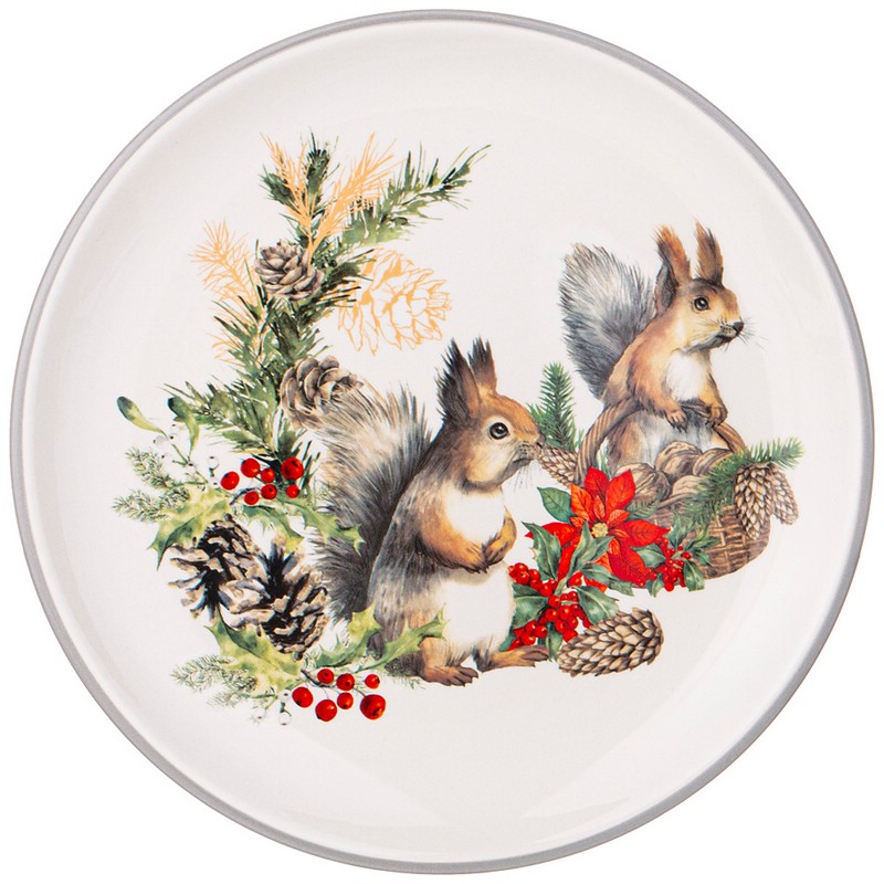 Тарелка закусочная 'С Новым Годом!' Белочки, 21 см