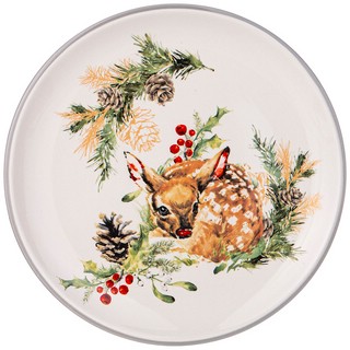Тарелка закусочная 'С Новым Годом!' Олененок, 21 см