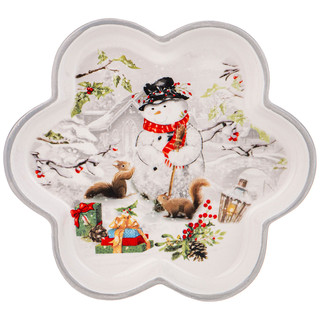 Тарелка фигурная 'С Новым Годом!' 15 см (снеговик) 1