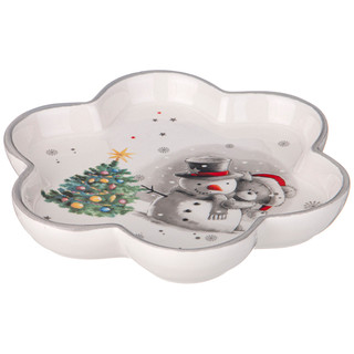 Тарелка фигурная 'С Новым Годом!' 15 см (снеговик и елочка) 3
