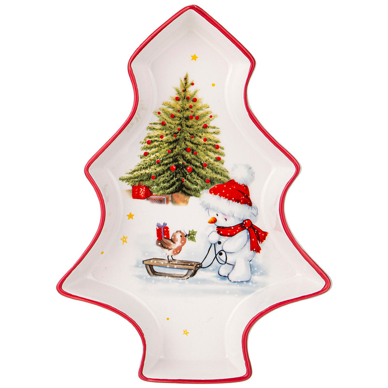 Блюдо-ёлка 'С Новым Годом!' 23 см, артикул 358-2117