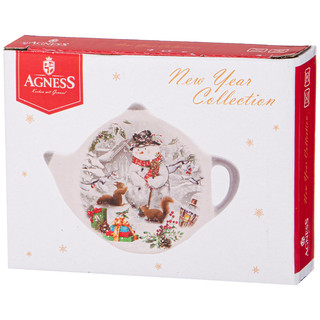 Подставка под чайные пакетики 'С Новым Годом!' (снеговик) 2