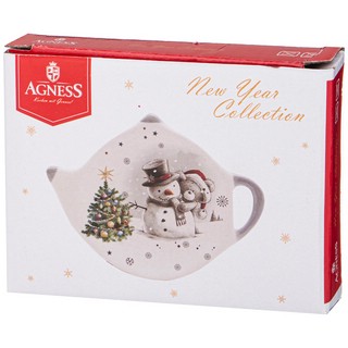 Подставка под чайные пакетики 'С Новым Годом!' (снеговик и мишка) 2