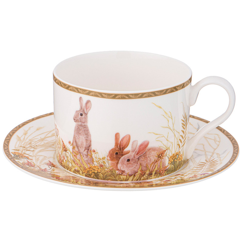 Чайная пара 'Охота' 300 мл (кролики)