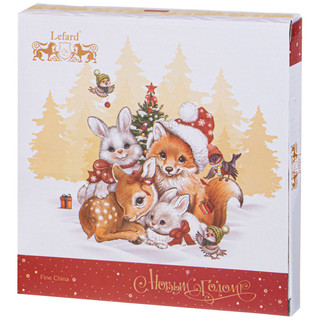 Тарелка закусочная 'С Новым Годом!' 19 см, красная 2