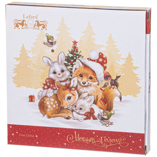 Тарелка закусочная 'С Новым Годом!' 19 см, красная 2