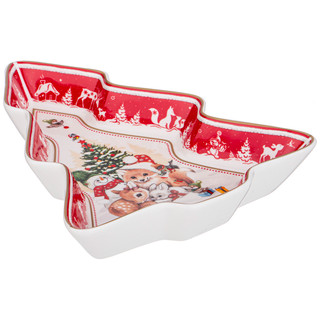 Блюдо-елка 'С Новым Годом!' 25 см, красное 3