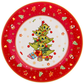 Тарелка закусочная 'С Новым Годом!' 19 см, красная 1