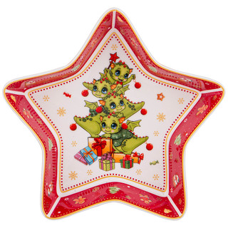 Блюдо-звезда 'С Новым Годом!' 17.5 см, красное 1