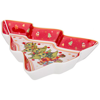 Блюдо-ёлка 'С Новым Годом!' 25х21 см, красное 3